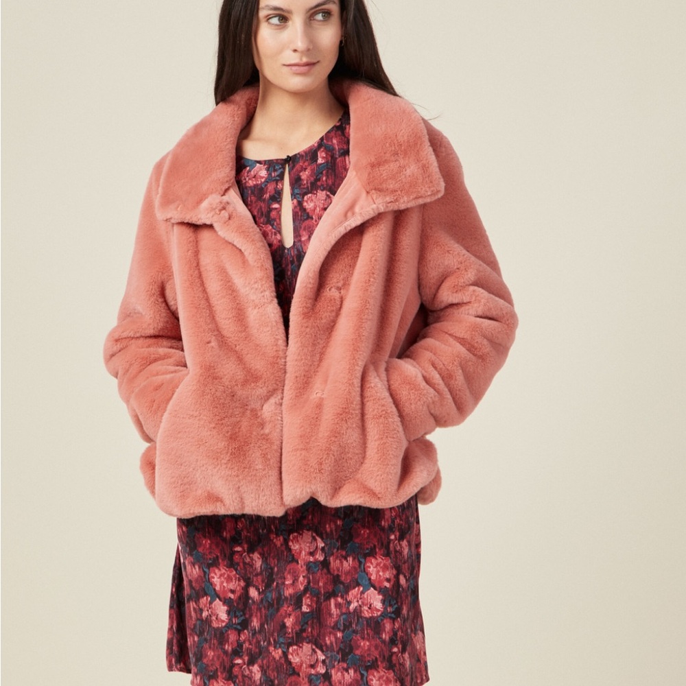 Catherine Malandrino Coral faux fur Jacket Size XS/S